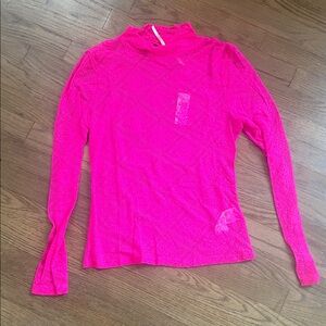 Anthropologie Bright Pink Long Sleeve Top